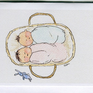 Twin Baby Card Boy And Girl Twins 1st Birthday Fraternal Etsy Twin Baby Card Boy And Girl Twins 1st Birthday Fraternal Etsy