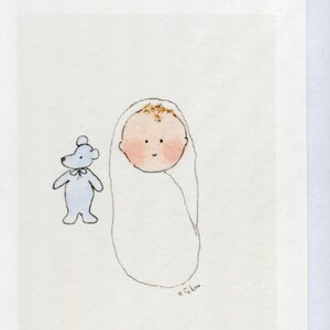 Karte für Junge, handmade und gedruckt nach Originalaquarell
