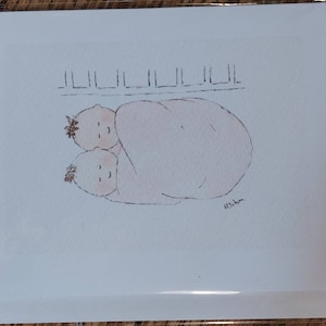 Cartes jumelles - carte faite main à partir de l'aquarelle originale - intérieur vierge - carte de célébration jumelle bébé - carte de félicitations jumelles