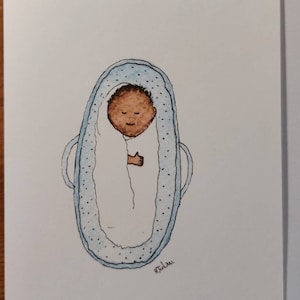 Babykarten von Geburt an Babykarten handgefertigt und von meiner originalen Aquarellkarte gedruckt