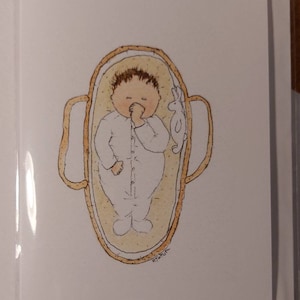 Newborn cards handmade and printed from my original watercolour,  blank cards