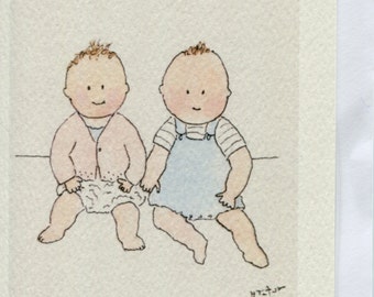 Boy Girl Twins First Birthday Invitation For Twins Boy And Etsy Boy Girl Twins First Birthday Invitation For Twins Boy And Etsy