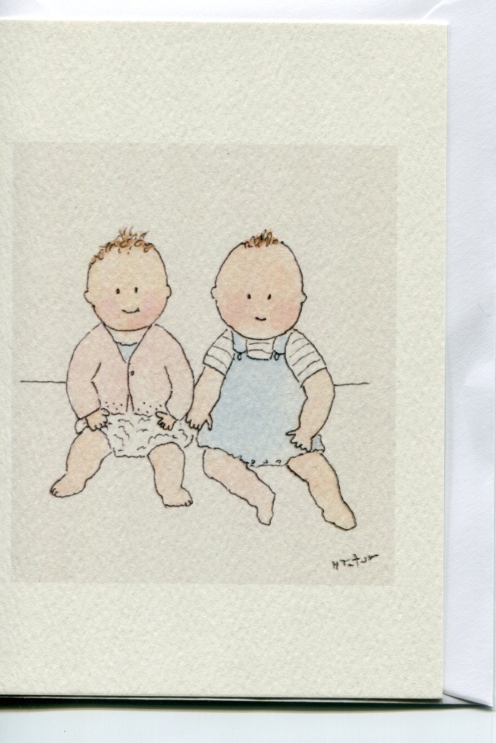 Twin Baby Card Boy And Girl Twins 1st Birthday Fraternal Etsy Twin Baby Card Boy And Girl Twins 1st Birthday Fraternal Etsy