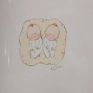 Carte double, faite main et imprimée à partir d'une aquarelle originale. Blanc à l'intérieur