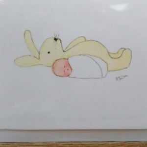 Nieuwe babykaart genderneutrale kaart, handgemaakt en gedrukt van mijn originele aquarel blanco kaart aan de binnenkant