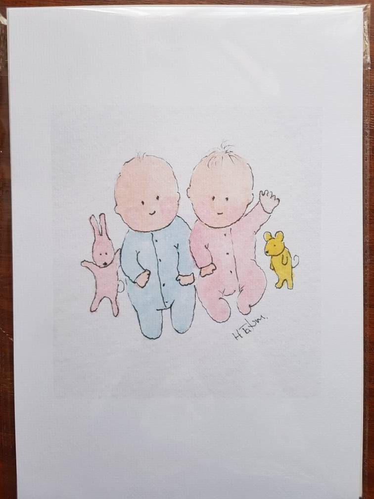Nursery Print Twin Baby Girl And Boy Handmade And Printed Etsy Nursery Print Twin Baby Girl And Boy Handmade And Printed Etsy