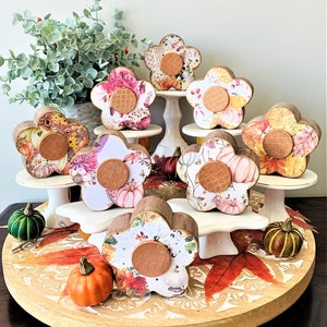 RTS, NEW Wood Daisy Flower; Autumn, Harvest, Fall,  decor, Farmhouse Decor, Thanksgiving Rustic Decor, Tier Tray Decor.