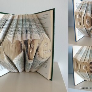 Up to 4 letters Folded Book Art Custom Word, Name or Date Personalised image 2