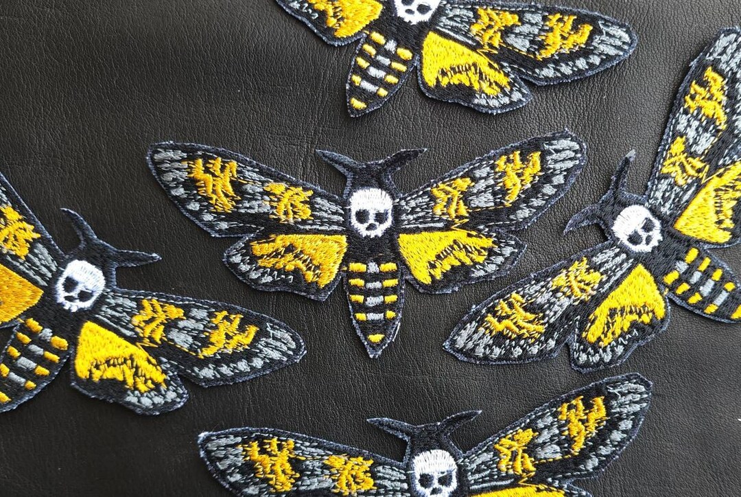 Death's Head Moth Patch - Skull Goth Witchcraft Embroidered Patches ...