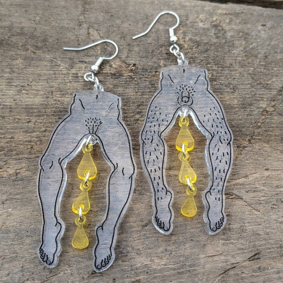 Golden Shower Acrylic Earrings Peepee Watersports BDSM | Etsy