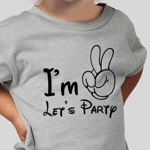 Personalized I’m Two Let’s Party Mouse Hand Birthday Vintage Heather Shirt Custom 2nd Birthday Shirt
