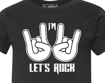 4th Birthday Shirt I’m 4 Let’s Rock Birthday T-Shirt  Personalized Rocker Fourth Birthday Funny Four Year Old Birthday Heavy Metal Bday