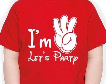 3rd Birthday T-Shirt I’m Three Let’s Party Third B-Day Shirt 3rd Birthday Tee Mouse Hands Custom Birthday T-Shirt Personalized Birthday Tee