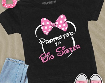Big Sister Shirt Promoted to Big Sister T-shirt Pregnancy Announcement T-shirt Baby Announcement Pregnancy Reveal Shirt Big Sister Bodysuit
