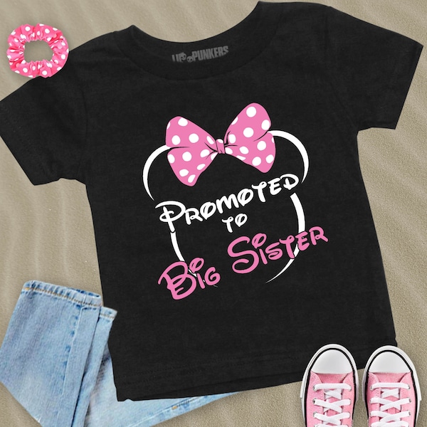 Big Sister Shirt Promoted to Big Sister T-shirt Pregnancy Announcement T-shirt Baby Announcement Pregnancy Reveal Shirt Big Sister Bodysuit