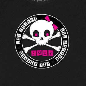 Personalized Little Sister Skull Shirt Custom Skull & Cross Bones T-shirt for Little Sister