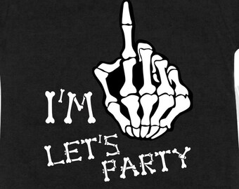 Personalized I’m One Let’s Party "Skeleton Hand" Birthday Shirt, Custom Bones 1st Birthday Shirt,  Funny first Birthday