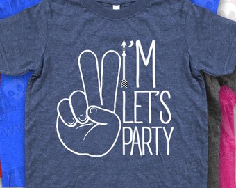 I’m Two Let’s Party Birthday Vintage Heather Shirt, 2nd Birthday Shirt