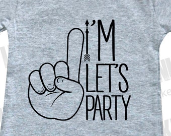 I’m One Let’s Party Hipster Arrow Birthday Shirt, 1st Birthday Shirt,  Funny first Birthday