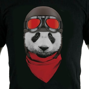 Vintage Motorcycle Panda Men's T-Shirt image 1