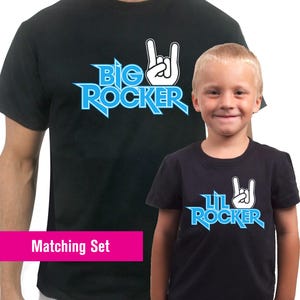Father Son T-Shirts Matching Father Son Shirts Rocker Heavy Metal Family Tee Sets Rock N Roll Dad Son Shirts Father&#39;s Day Gift