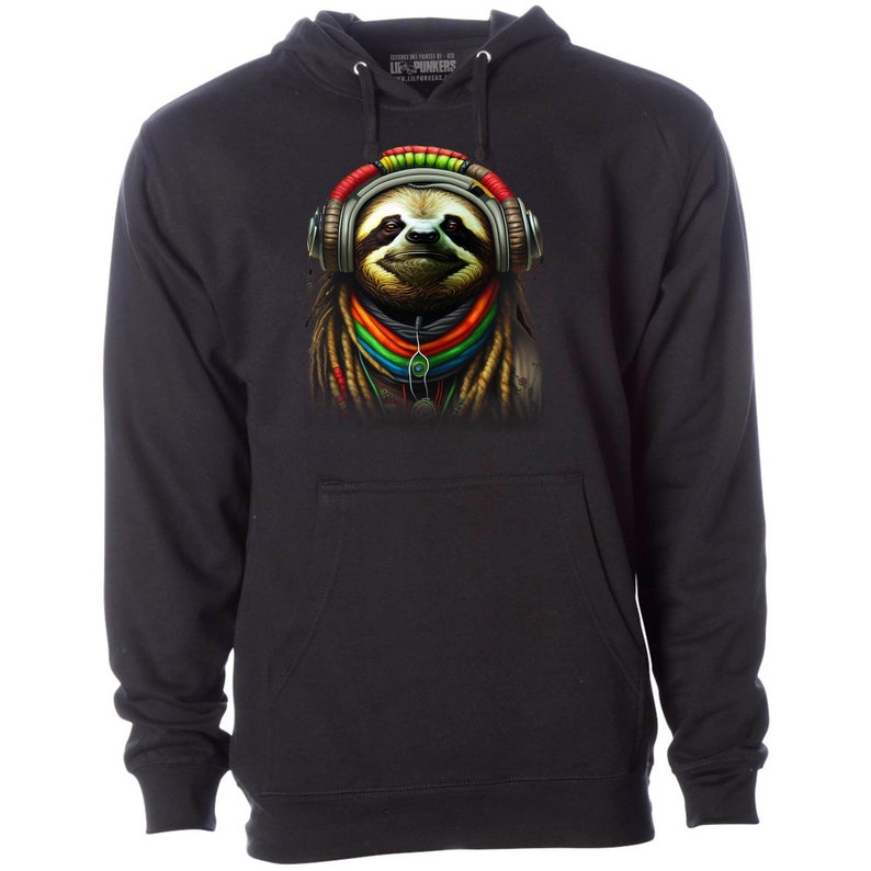Sloth Pullover Hoodie Funny Sloth T-Shirt Rasta Sloth Hoodie Sweatshirt Dreadlocks Rasta Sloth Bodysuit Sloth Fleece Sweater