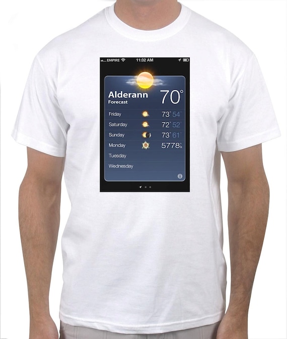 Alderaan weather shirt deals