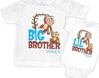 Big Brother Shirt Personalized Matching Boys Big Brother t-shirt Little Brother Bodysuit or Little Brother Shirt