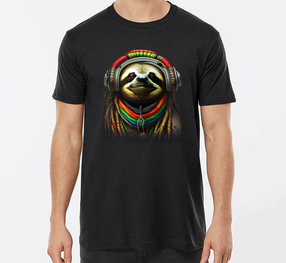 Sloth Shirt Funny Sloth T-Shirt Rasta Sloth Hoodie Sweatshirt Dreadlocks Rasta Sloth Bodysuit Sloth Fleece Sweater