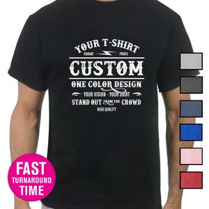 Custom Men&#39;s Shirt Mens Front Print Custom T-Shirt Personalized Photo T-shirts Custom Tee Customized Apparel Make Your Own Shirt