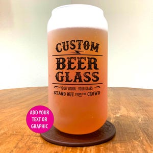 Custom Beer Glass Personalized Beer Glasses Frosted Beer Glass Can Personalized Gift Beer Lovers