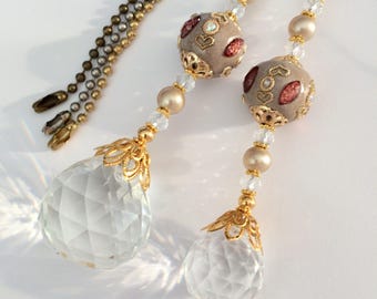 Ceiling Fan Pull Set Light Pulls Decorative Ball Chain Etsy