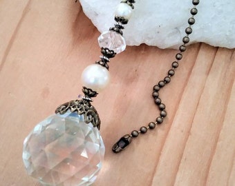 Lamp Decorative 3ft Fan Pull Chain Set Home Ornaments Long Crystal Light Pull Chain #6 3.2mm ball size