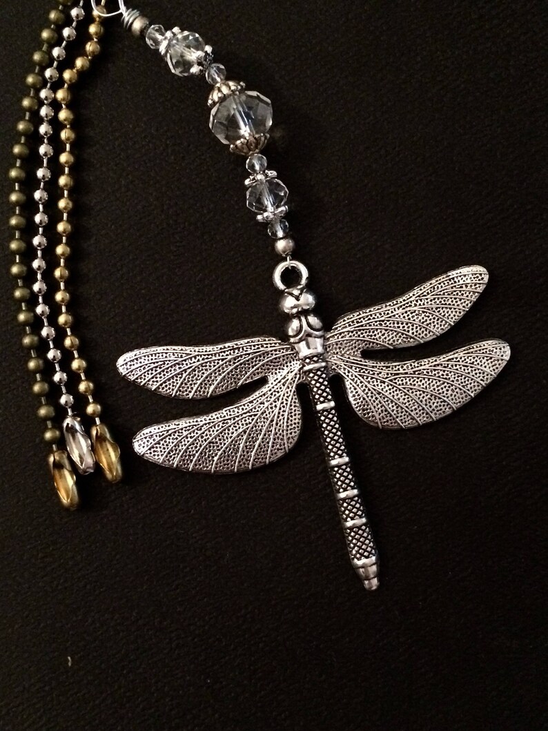 Dragonfly Light Pull Ceiling Fan Pull or Ornament. Silver Etsy