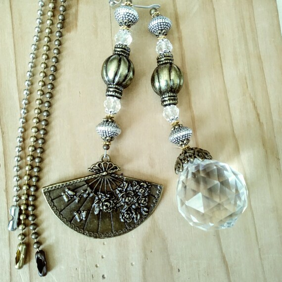 Ceiling Fan Pull Set Light Pulls Antique Bronze Silver Or Etsy