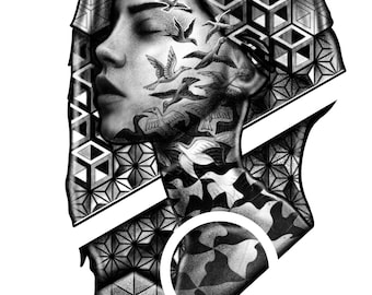 Escher Woman A4 print