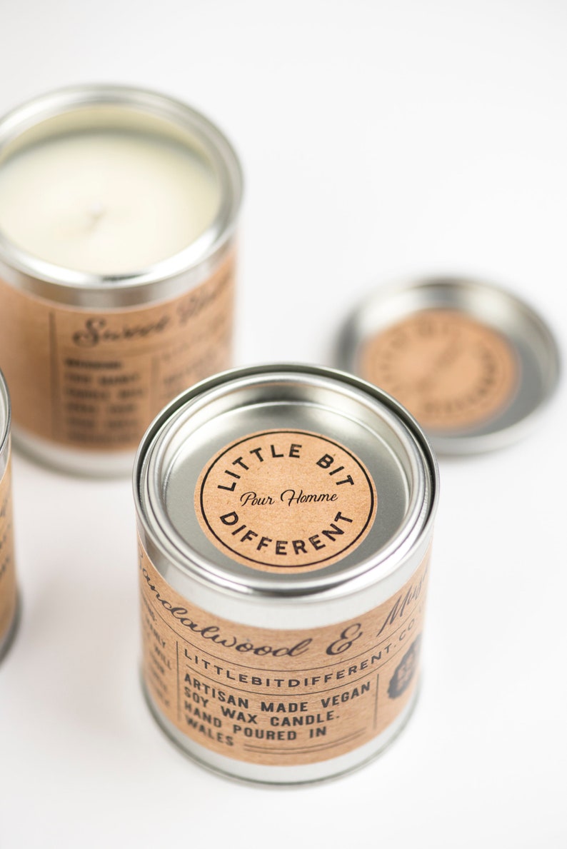 Oak Candle. Man Candle. Candles for Him. White Scented Candle. Vegan