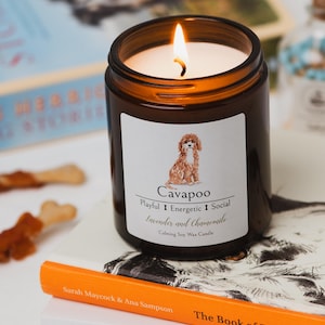 Cavapoo Candle Gift: Dog-Safe Lavender Chamomile Soy Wax
