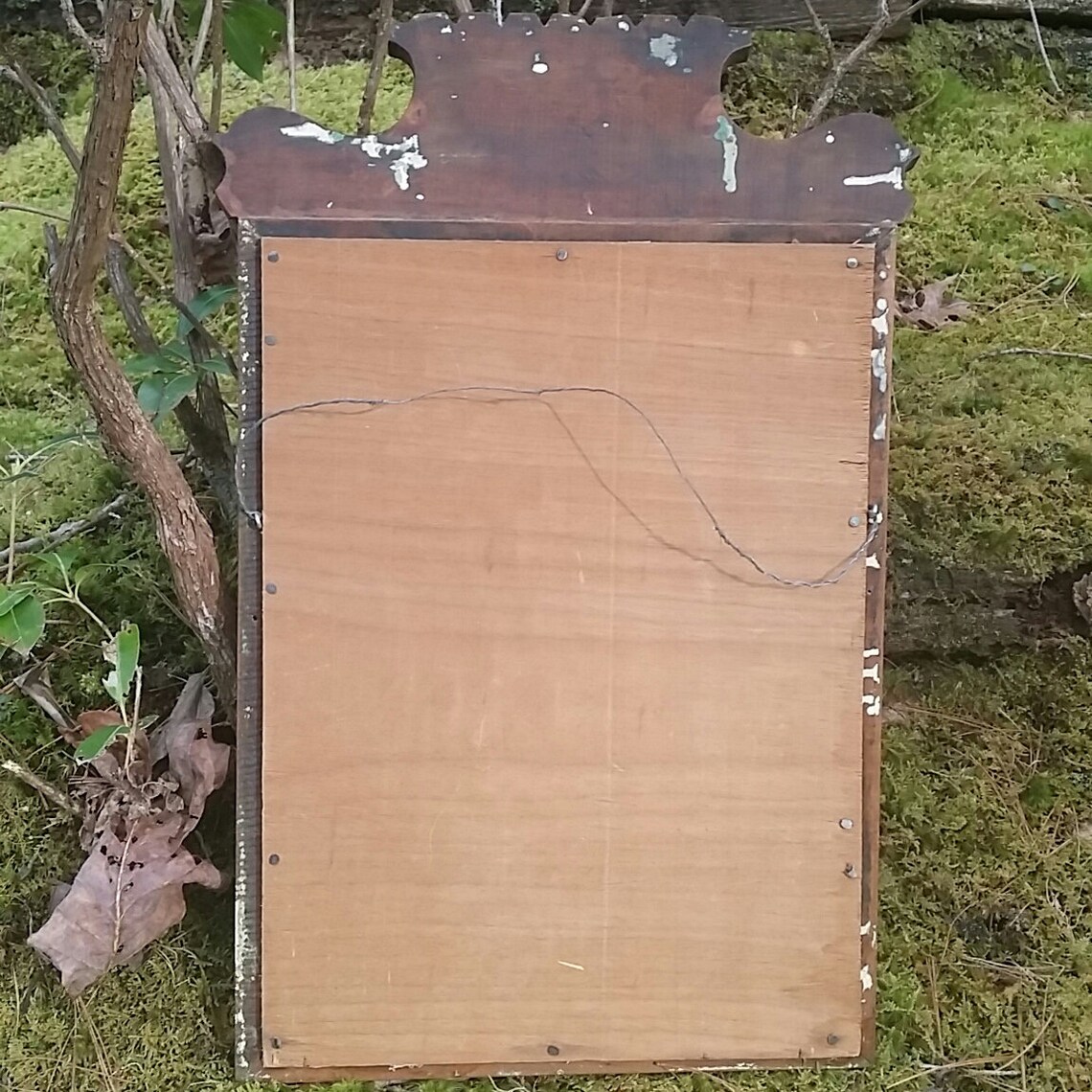 Antique Wooden Framed Wall Mirror With Carved Details and Etsy