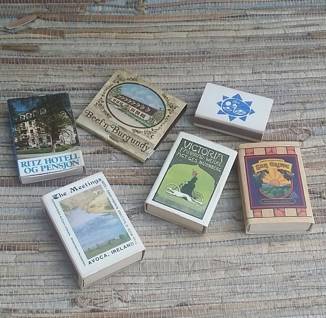 Vintage Match Boxes 1960s? Avoca Ireland, The Ritz in Oslo, Hotell