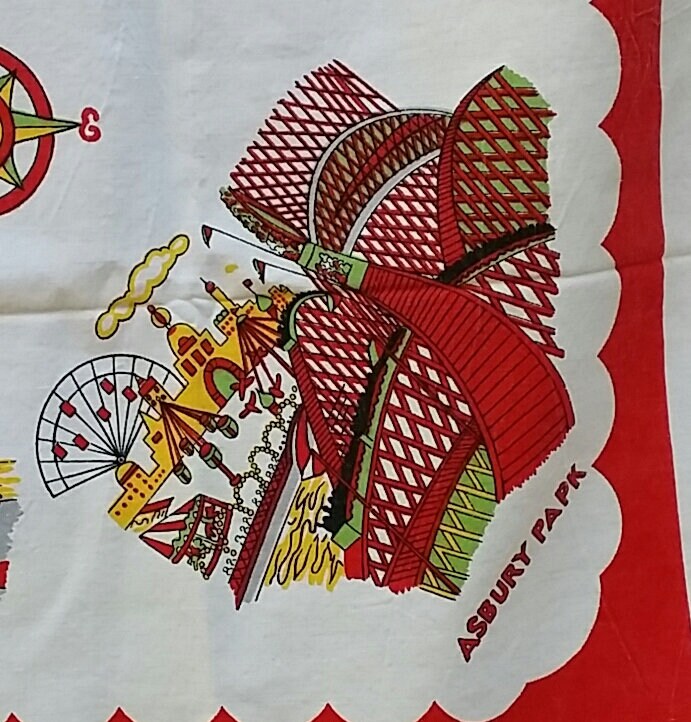 New Jersey Souvenir Table Cloth With State Attractions Atlantic City