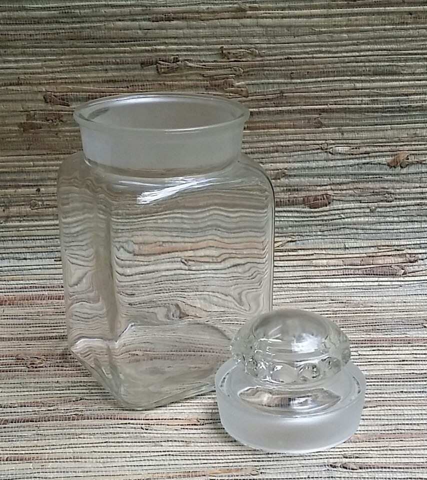 Xtra Large Vintage Glass Display Jar Ground Glass Lid Apothecary