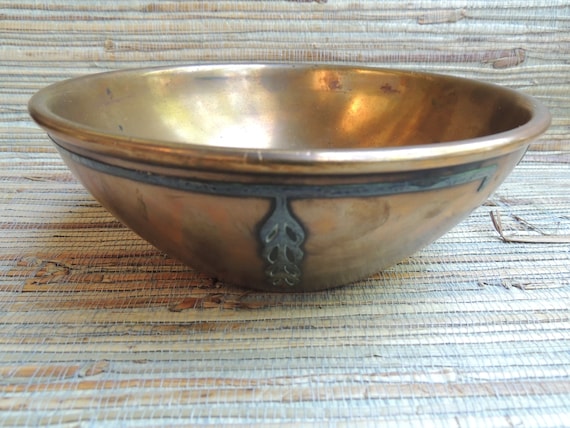 Heintz Art Metal Sterling on Bronze Bowl Early 1900s Arts & Crafts