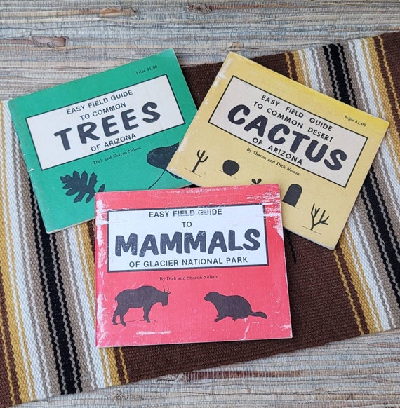 Vintage 1970s Field Guides "Mammals of Glacier National Park" "Cactus of AZ" "Trees of AZ" Sharon and Dick Nelson Tecolote Press, Inc NM