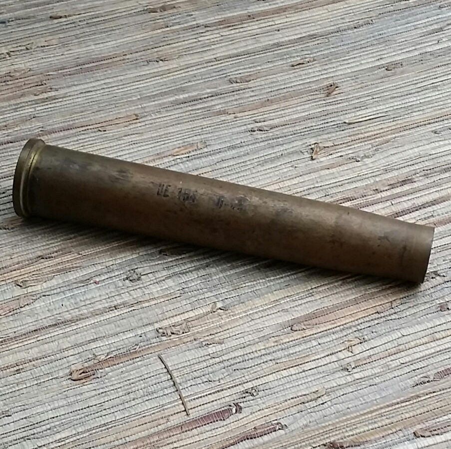 Large Vintage Brass Navy 40 MM-MK-2 Artillery Shell Casing 101438 4-45 UR6  45 MK22 1 LT 2 3/8 Base Diameter X 12 1/4 Tall -  Canada