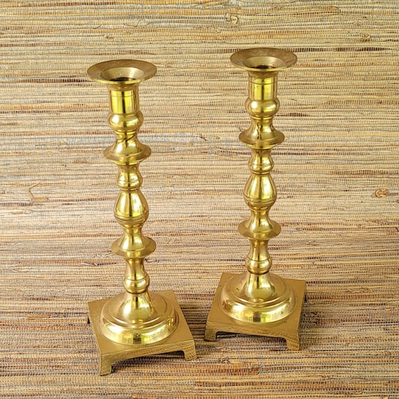 Beautiful Vintage Brass Candle Holders Made In Japan