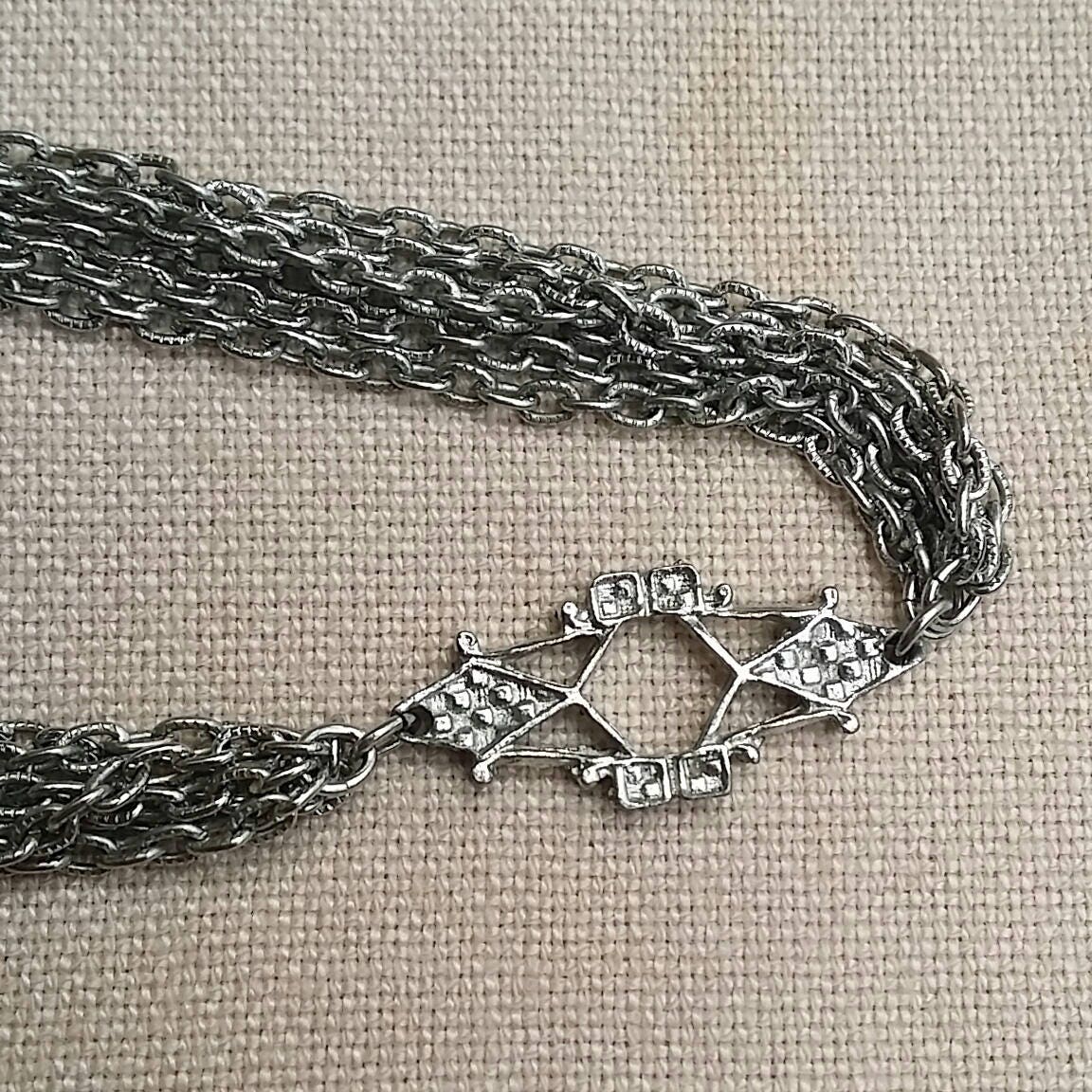 Vintage Chains Silver Tone Metal Necklaces Jewelry Making Components