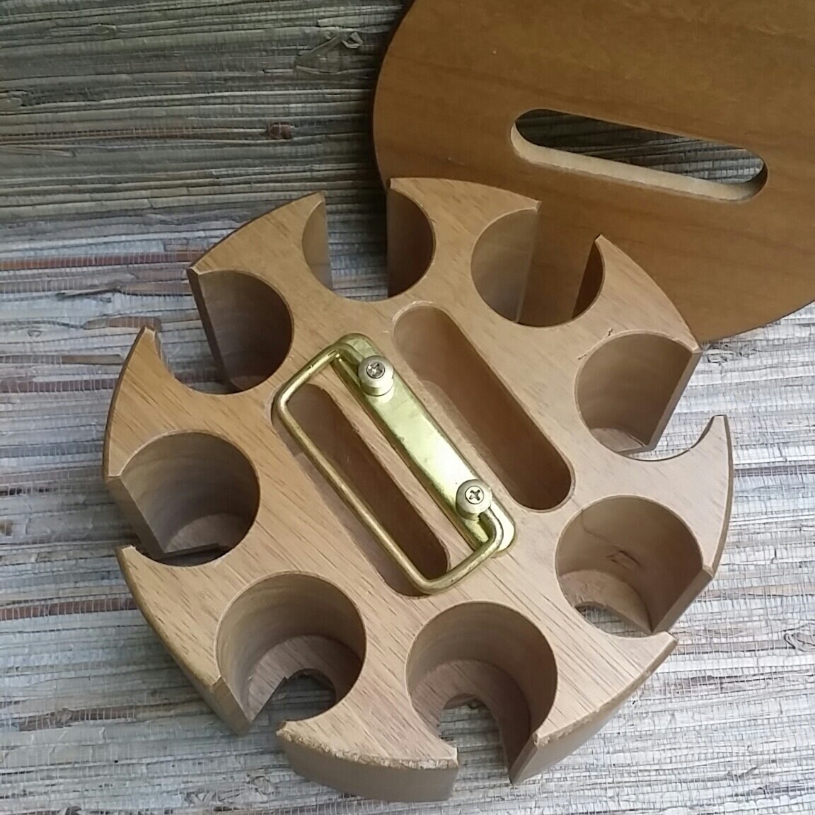 Vintage Wooden Revolving Poker Chip Caddy With Lid and Compartments for 2 Decks of Cards Poker Set