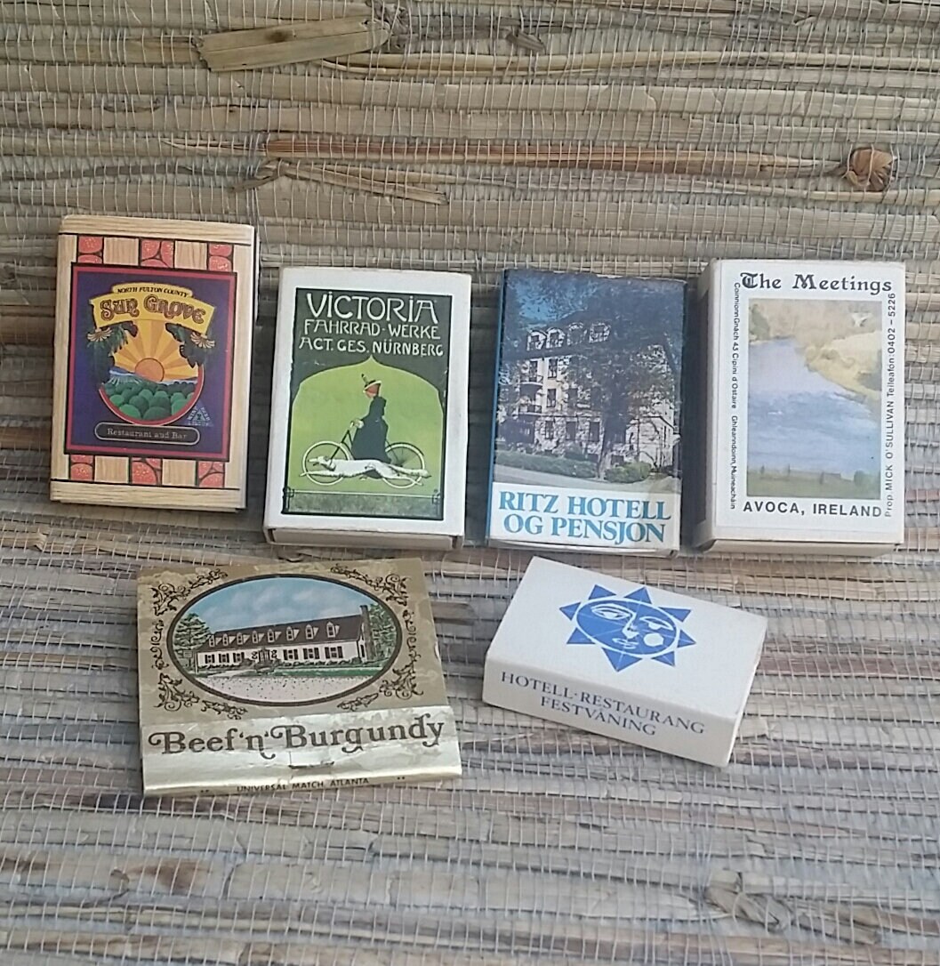 Vintage Match Boxes 1960s? Avoca Ireland, The Ritz in Oslo, Hotell