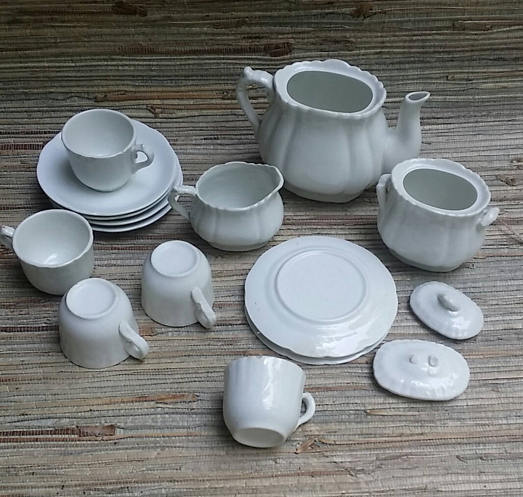 Vintage White Ironstone Child's Tea Set